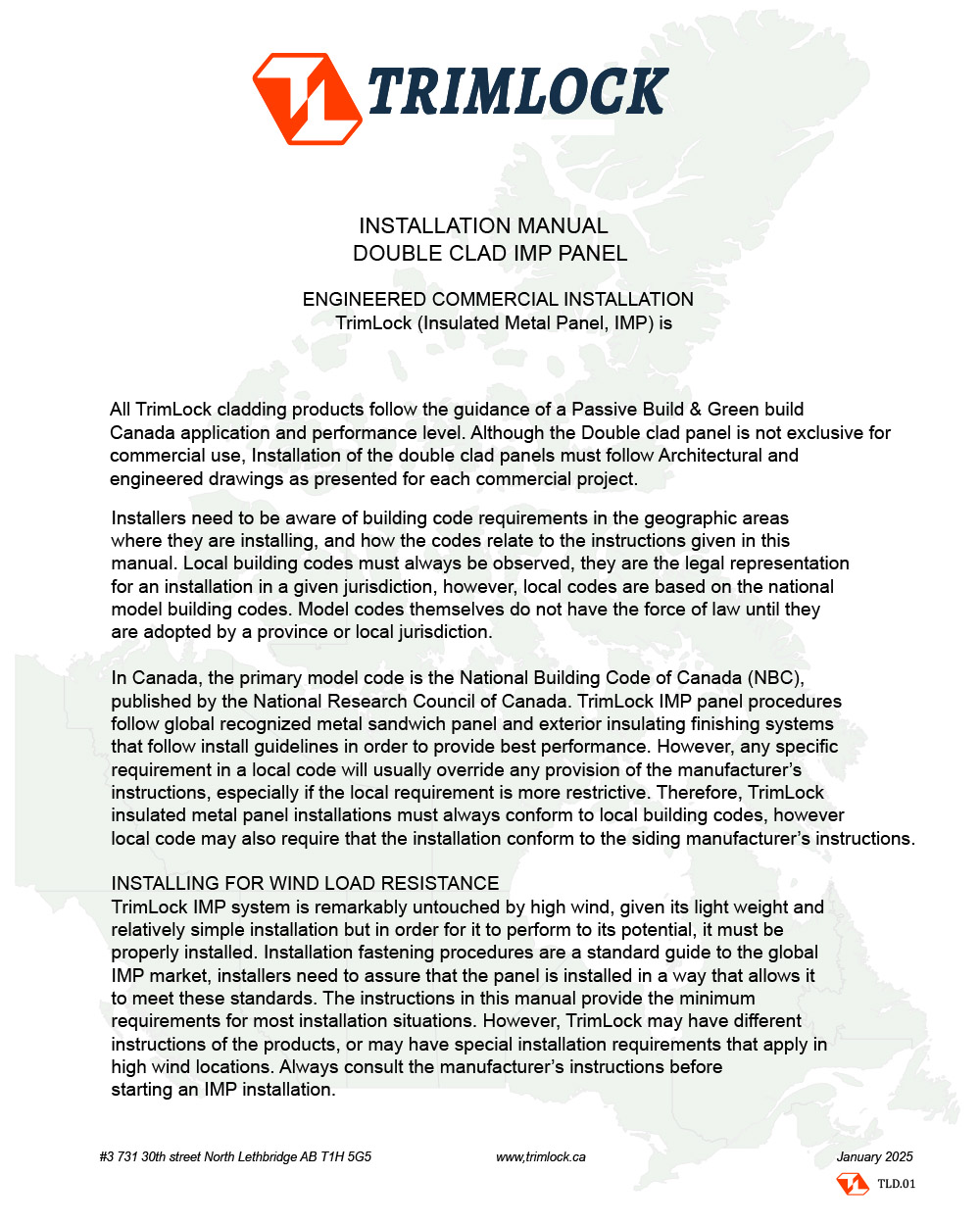 Installation Manuals - Single Clad Siding - Trimlock - Alberta, Canada