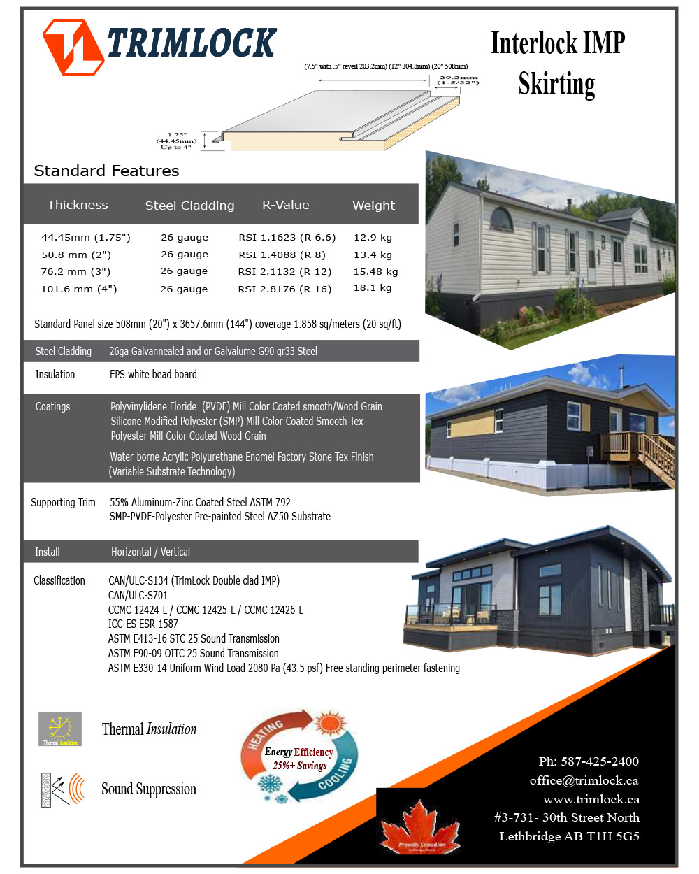 Product Literature - Skirting Datasheet - Trimlock - Alberta, Canada